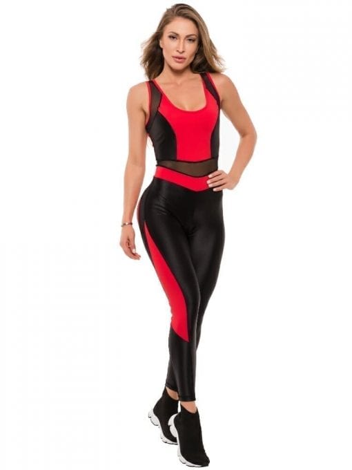 BFB Activewear Jumpsuit Macacao Sweet - Red - 112119