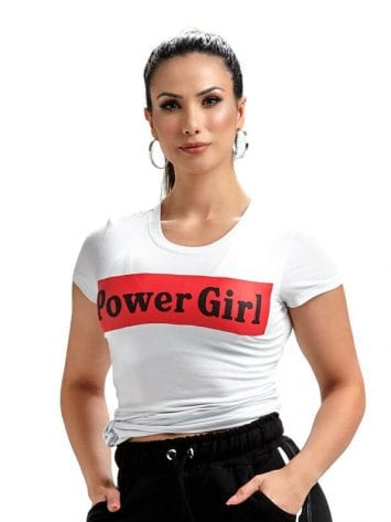 OXYFIT T-shirt Baby Look Power Girl – 46481 – White
