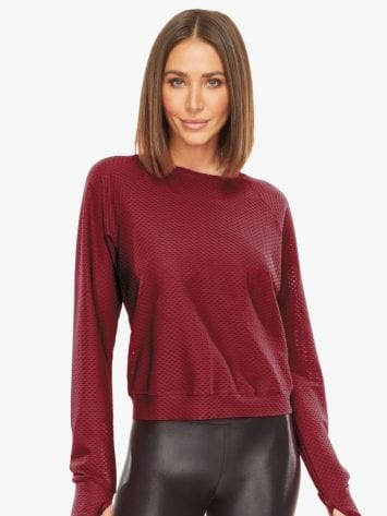 Koral Sofia Shiny Netz Pullover Sweater – Ruby