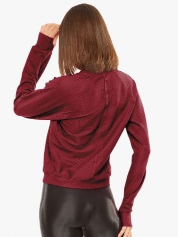 Koral Sofia Shiny Netz Pullover Sweater - Ruby
