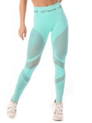 Let’s Gym Activewear Stylish Seamless Leggings – Turquoise
