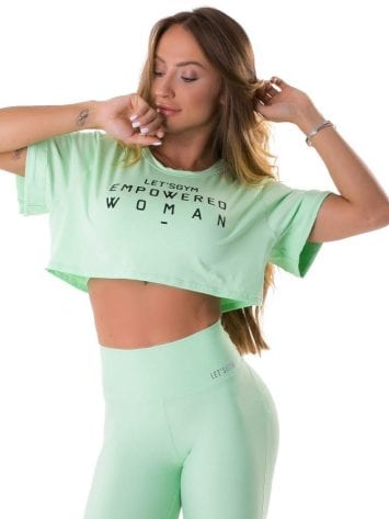 Lets Gym Fitness Empowered Cropped Top – Neo Mint