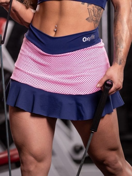Oxyfit Skort Shorts Saia Dual Skirt - Navy/Rosa Yogurt