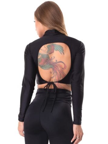 Let’s Gym Fitness Cropped Backtie Glow – Black
