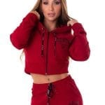 Let's Gym Fitness International Cropped Jacket - Red