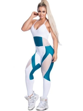 Trincks Fitness Activewear Fit Train Jumpsuit – Blue/White